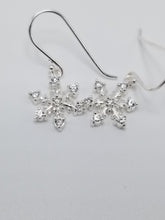 Cubic Zircon Snowflake Earring Hook| 925 Sterling Silver
