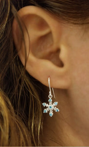Cubic Zircon Snowflake Earring Hook| 925 Sterling Silver